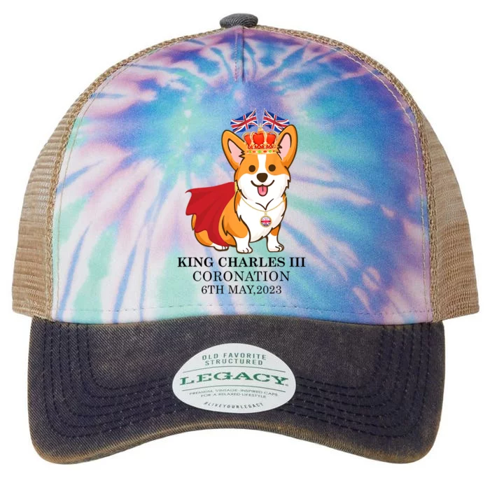 King Charles III Coronation Royal Corgi dog British flag Legacy Tie Dye Trucker Hat