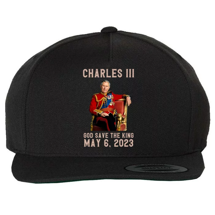 King Charles III Coronation God Save The King Wool Snapback Cap