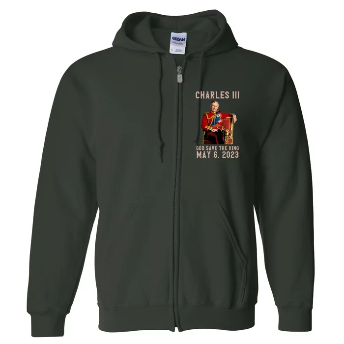 King Charles III Coronation God Save The King Full Zip Hoodie