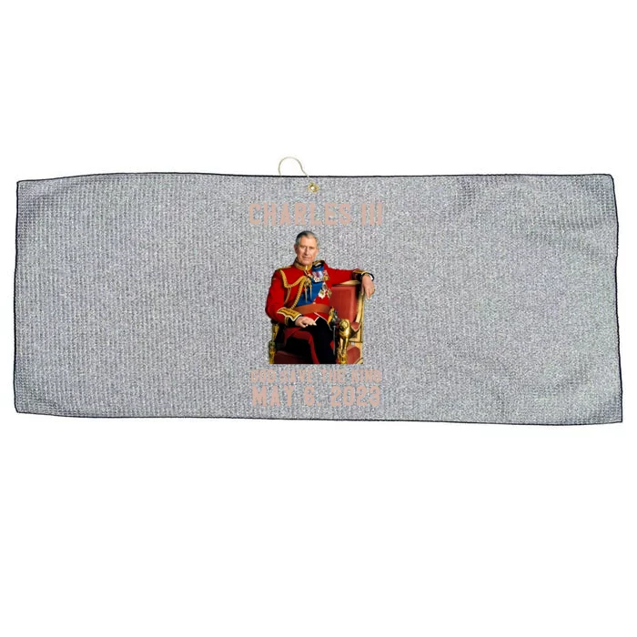 King Charles III Coronation God Save The King Large Microfiber Waffle Golf Towel