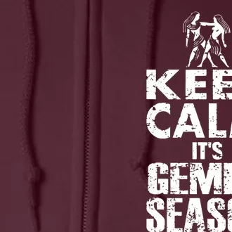 KEEP CALM ITS GEMINI SEASON ZODIAC BIRTHDAY Full Zip Hoodie