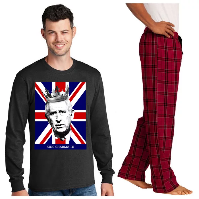 King Charles Iii Gift Union Jack Royal Family Gift Long Sleeve Pajama Set