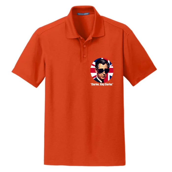 King Charles III Royal Coronation Funny British UK Souvenir Dry Zone Grid Performance Polo