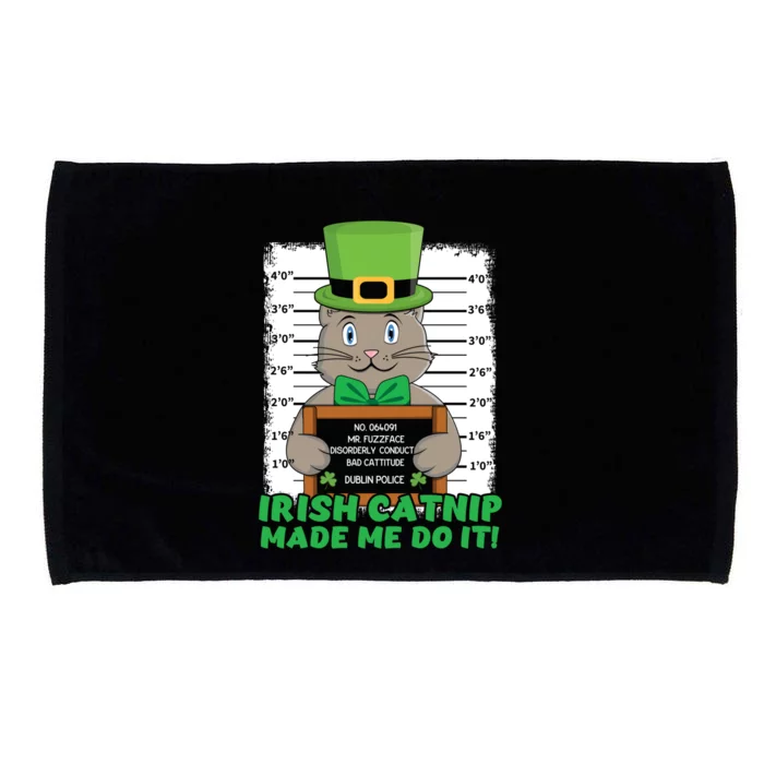 Kawaii Cat Irish Cat Catnip Meow Happy Saint Patrick Day Gift Microfiber Hand Towel