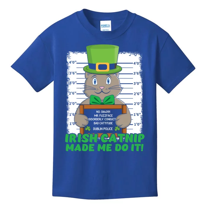 Kawaii Cat Irish Cat Catnip Meow Happy Saint Patrick Day Gift Kids T-Shirt