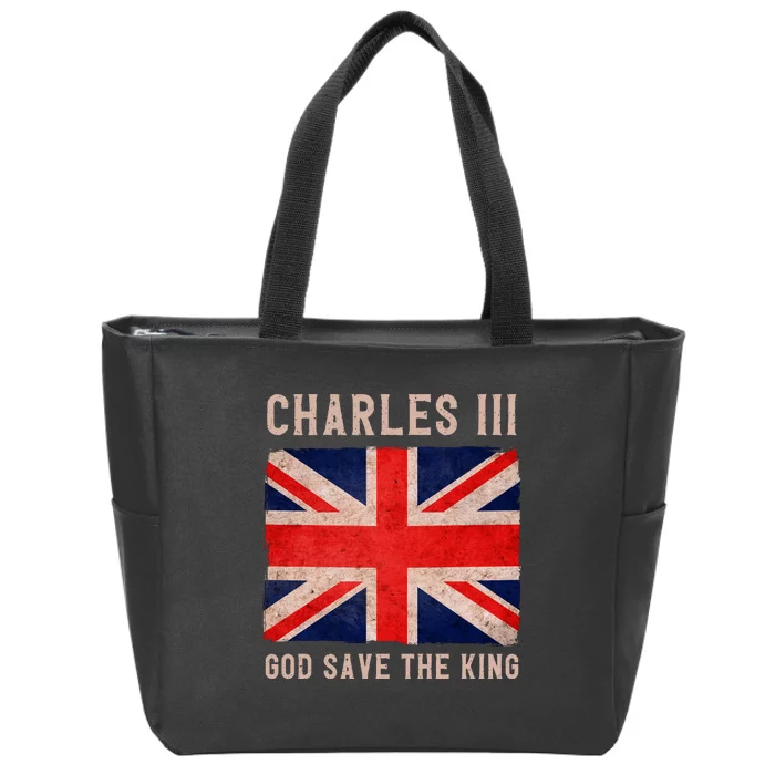 King Charles III God Save The King Monarchy UK Zip Tote Bag