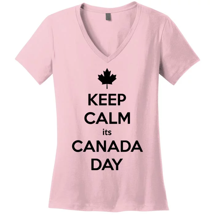 Keep Calm Its Canada Day Women's V-Neck T-Shirt