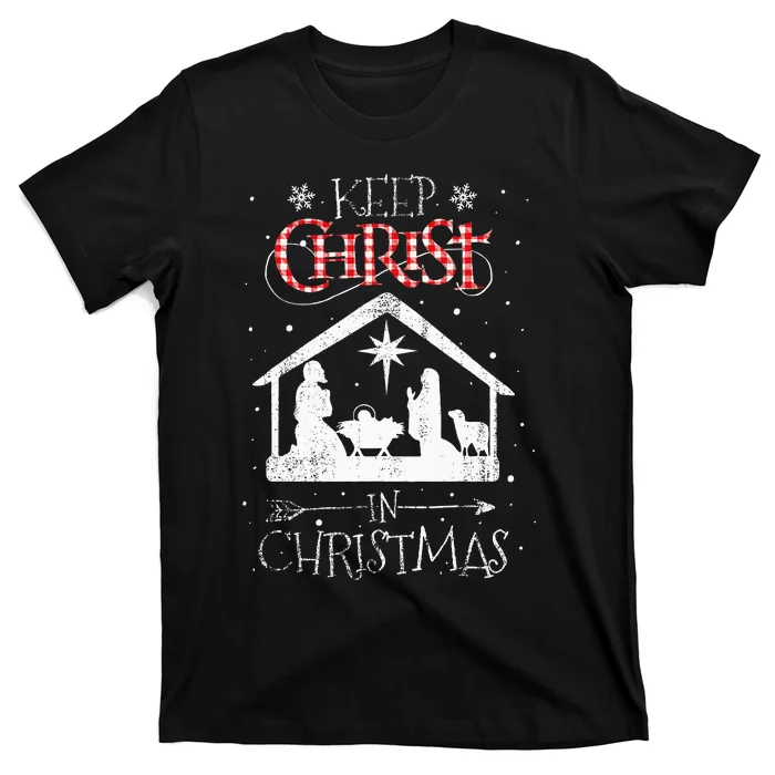 Keep Christ In Christmas Nativity Jesus Christian Christmas T-Shirt