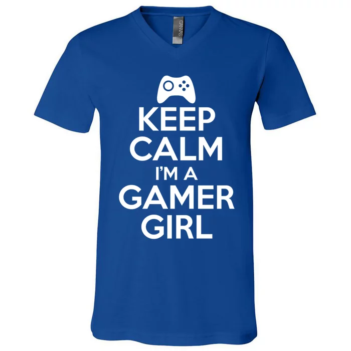 Keep Calm Im A Gamer Gift V-Neck T-Shirt