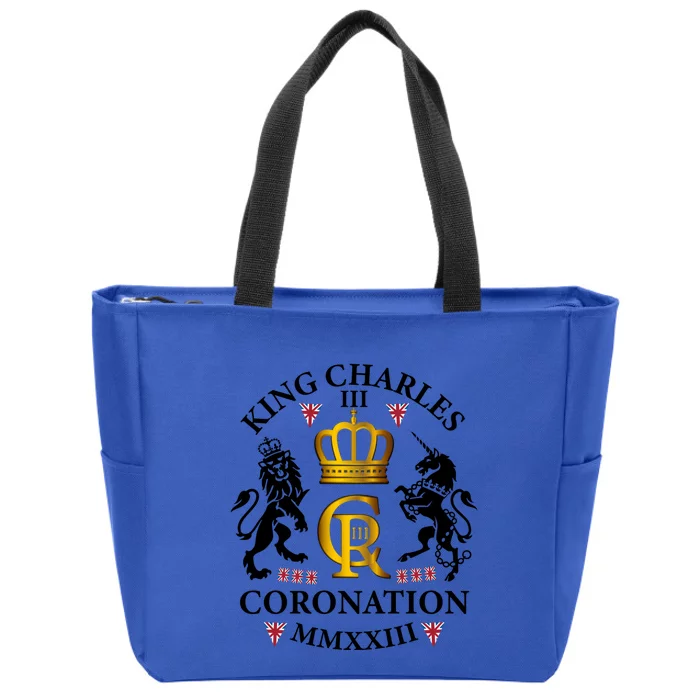 King Charles Iii British Monarch Royal Coronation May 2023 Gift Zip Tote Bag