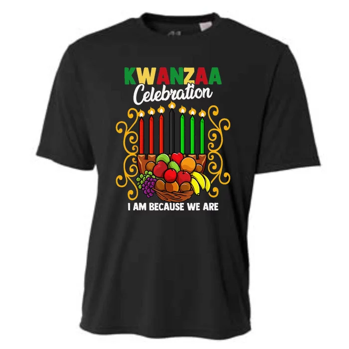 Kwanzaa Celebration I Am Because We Are Happy Kwanzaa Cooling Performance Crew T-Shirt