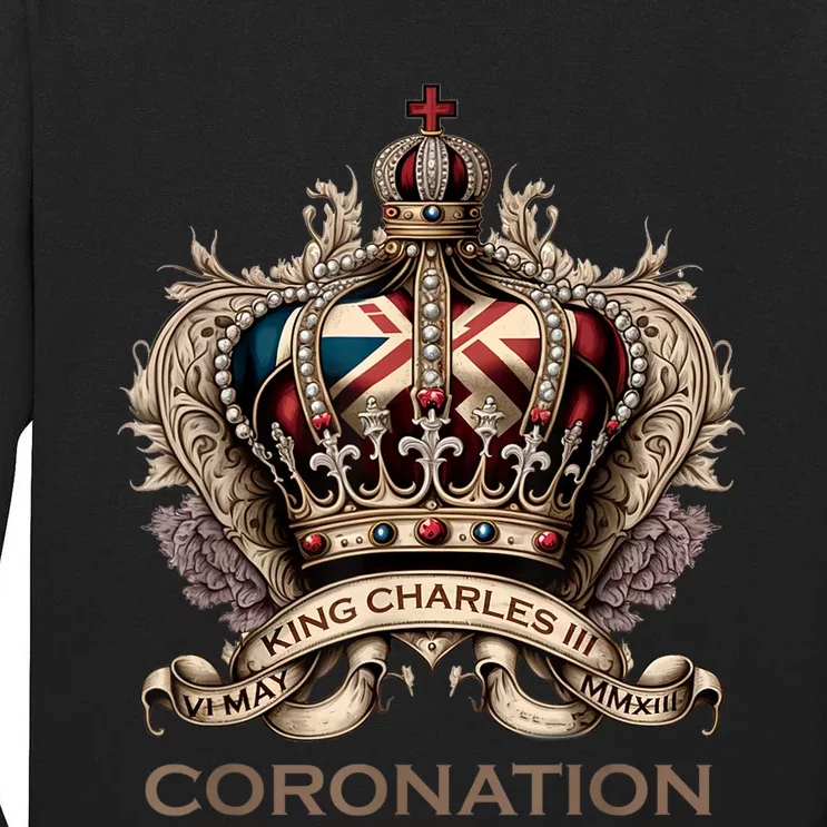 King Charles III British Monarch Royal Coronation Design Tall Long Sleeve T-Shirt