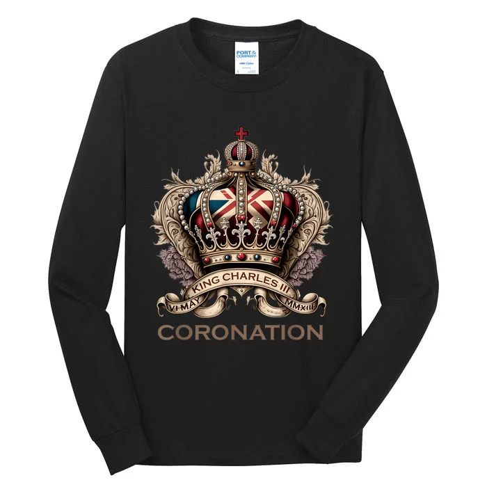 King Charles III British Monarch Royal Coronation Design Tall Long Sleeve T-Shirt