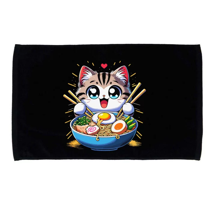 Kawaii Cat Japanese Anime Manga Cat Ramen Microfiber Hand Towel