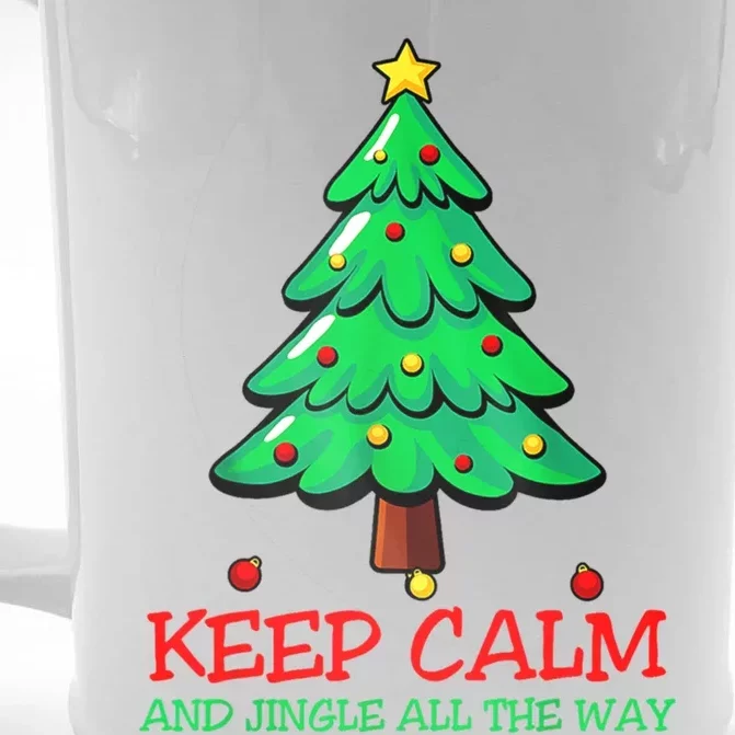 Keep Calm Jingle All The Way Funny Christmas Gift Front & Back Beer Stein