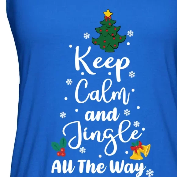 Keep Calm Jingle All The Way Funny Matching Couple Xmas Gift Ladies Essential Flowy Tank