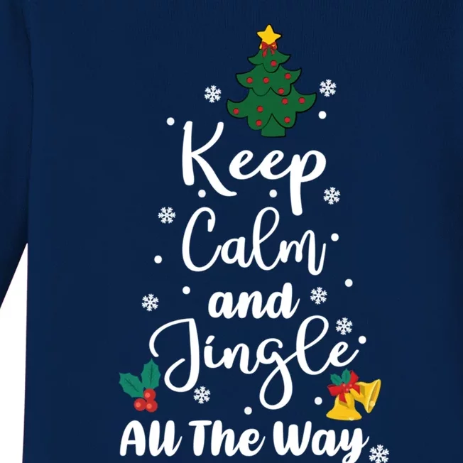 Keep Calm Jingle All The Way Funny Matching Couple Xmas Gift Baby Long Sleeve Bodysuit