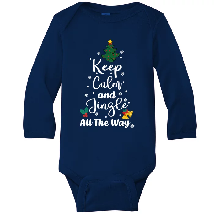 Keep Calm Jingle All The Way Funny Matching Couple Xmas Gift Baby Long Sleeve Bodysuit