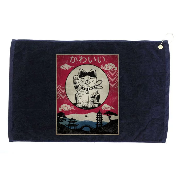 Kawaii Cat Japanese Grommeted Golf Towel