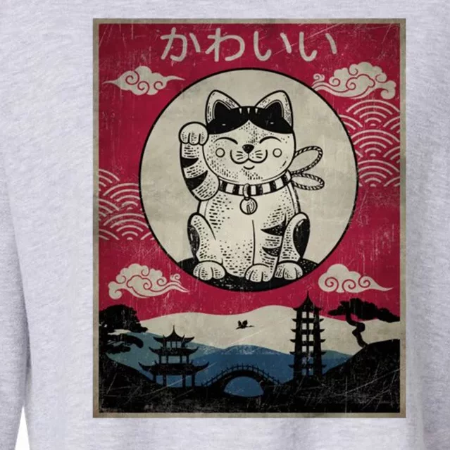 Kawaii Cat Japanese Cropped Pullover Crew