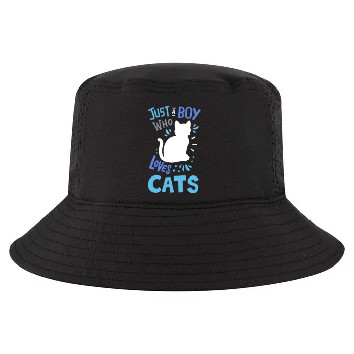 Kids Cat Just A Boy Who Loves Cats Gift For Cat Lovers TShirt Cool Comfort Performance Bucket Hat