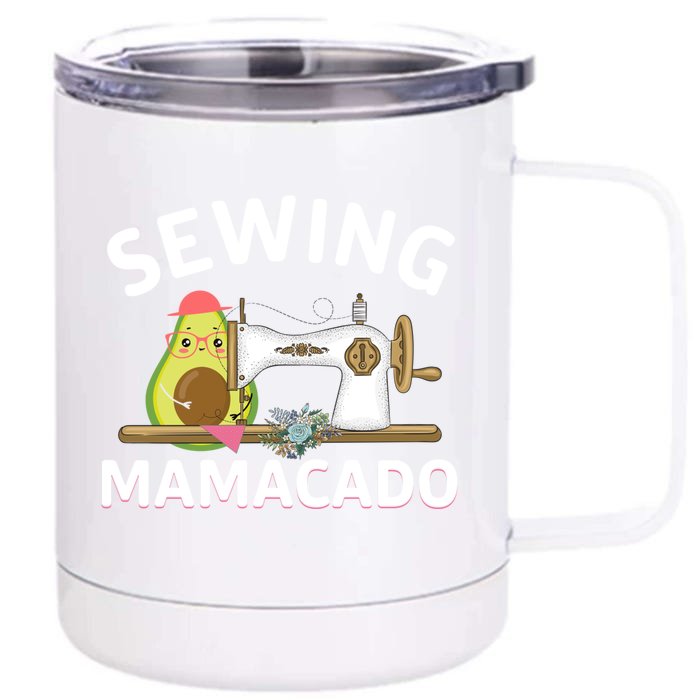 Knit Crochet Knitter Crocheting Sewing Avocado Lover Funny Gift Front & Back 12oz Stainless Steel Tumbler Cup