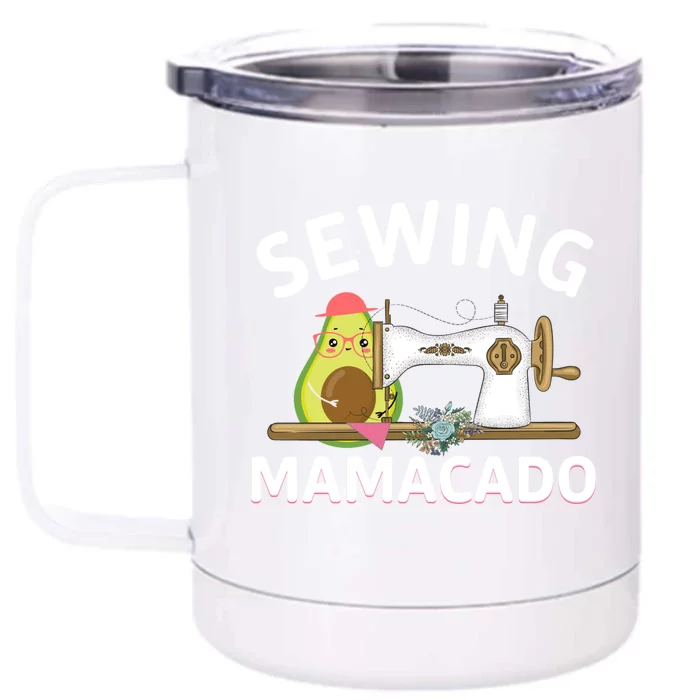 Knit Crochet Knitter Crocheting Sewing Avocado Lover Funny Gift Front & Back 12oz Stainless Steel Tumbler Cup