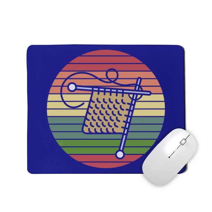 Knit Crocheter Knitter Crocheting Yarn Retro Knitting Gift Mousepad