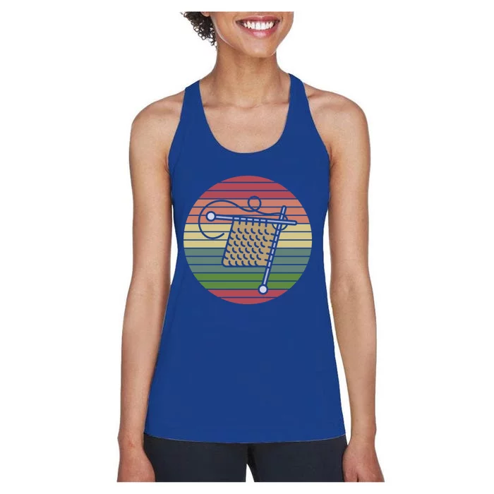 Knit Crocheter Knitter Crocheting Yarn Retro Knitting Gift Women's Racerback Tank