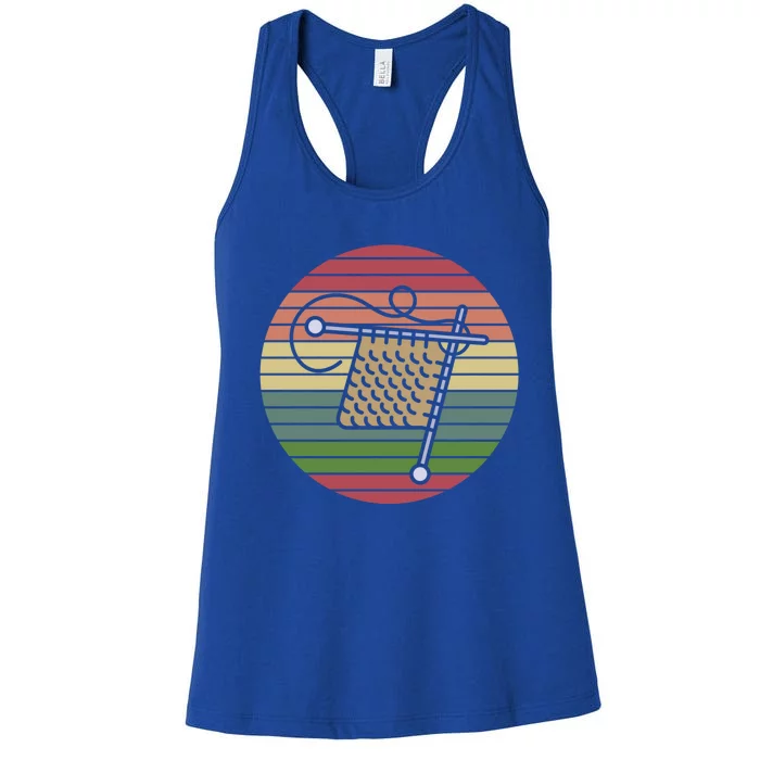 Knit Crocheter Knitter Crocheting Yarn Retro Knitting Gift Women's Racerback Tank