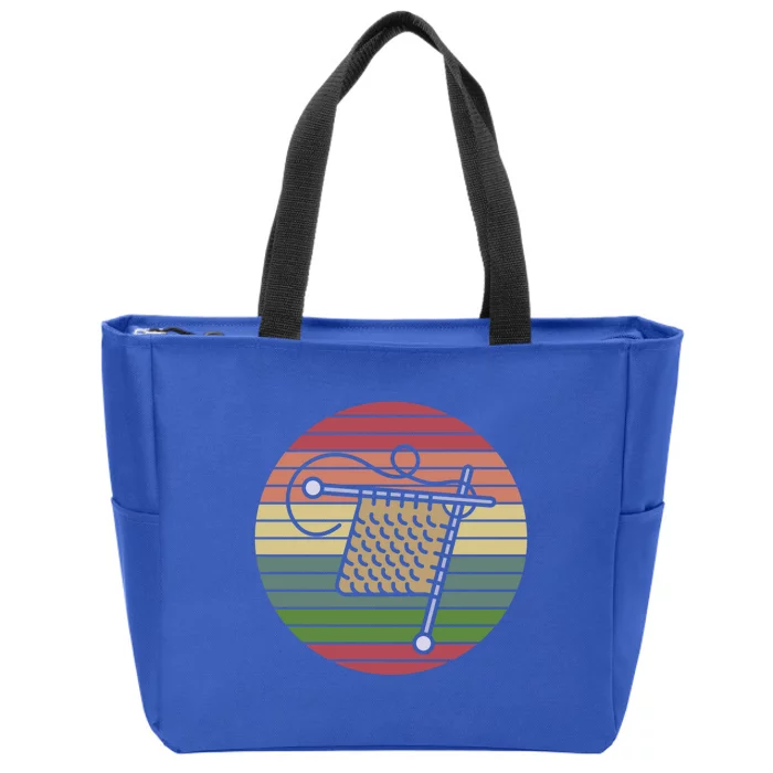 Knit Crocheter Knitter Crocheting Yarn Retro Knitting Gift Zip Tote Bag