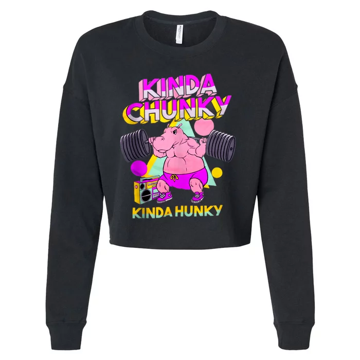 Kinda Chunky Kinda Hunky, Bodybuilding Gym Cropped Pullover Crew