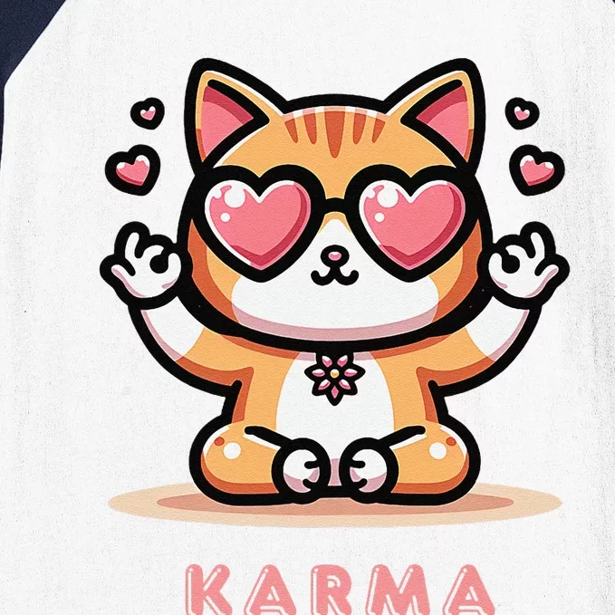 Karma Cat Baseball Sleeve Shirt