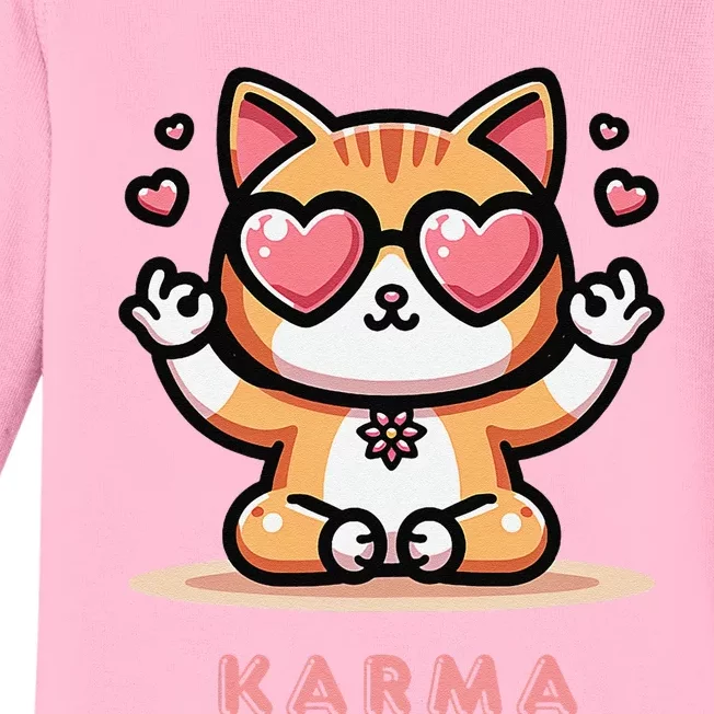 Karma Cat Baby Long Sleeve Bodysuit