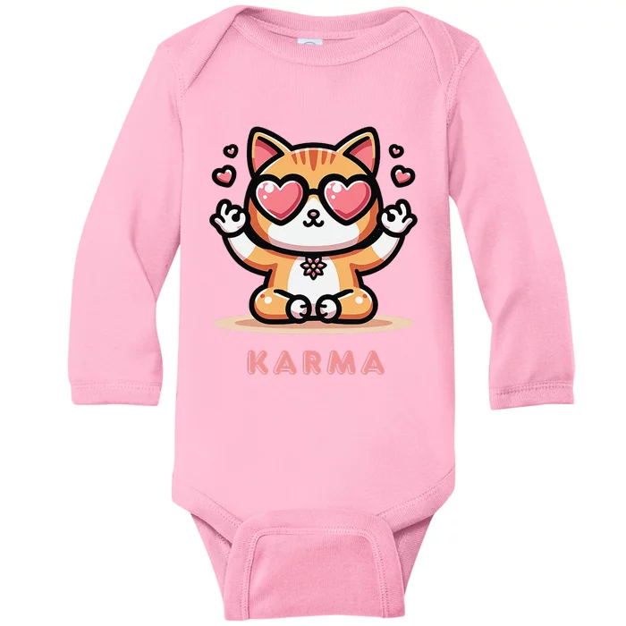 Karma Cat Baby Long Sleeve Bodysuit