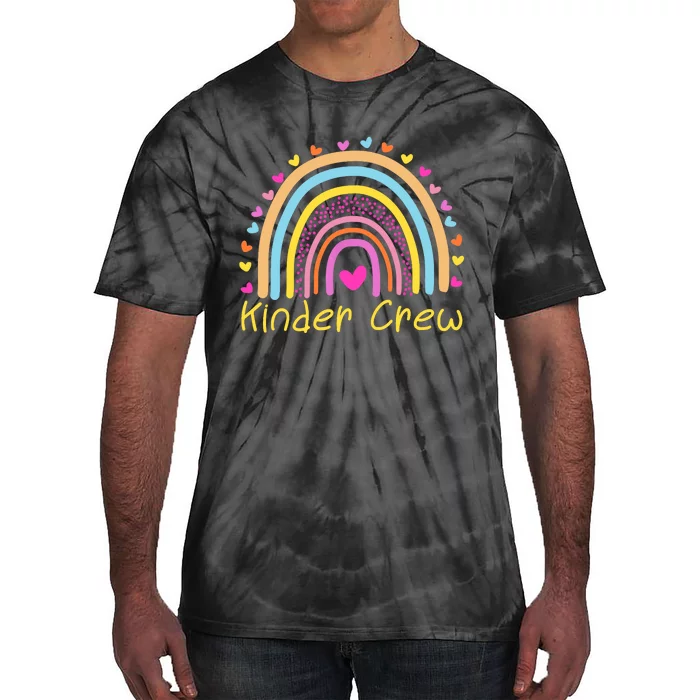 Kinder Crew Kindergarten Teacher Rainbow Heart Tie-Dye T-Shirt