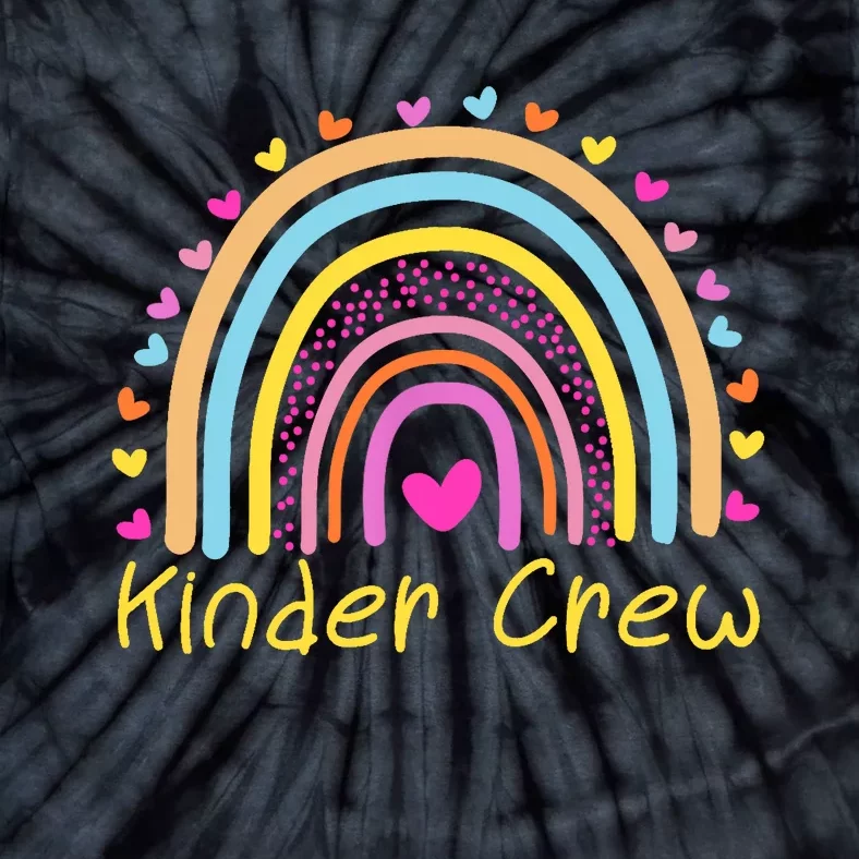 Kinder Crew Kindergarten Teacher Rainbow Heart Tie-Dye T-Shirt