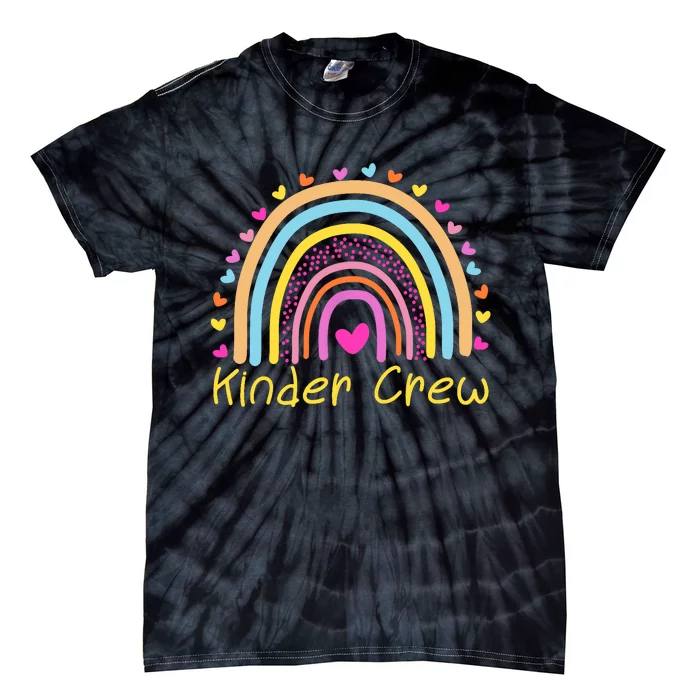 Kinder Crew Kindergarten Teacher Rainbow Heart Tie-Dye T-Shirt