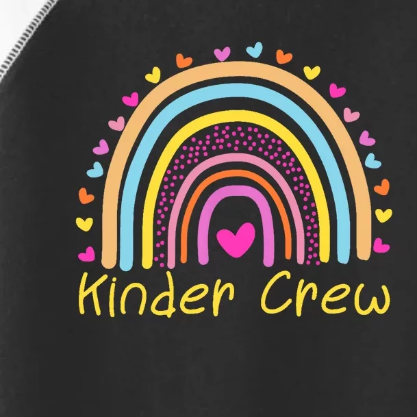 Kinder Crew Kindergarten Teacher Rainbow Heart Toddler Fine Jersey T-Shirt