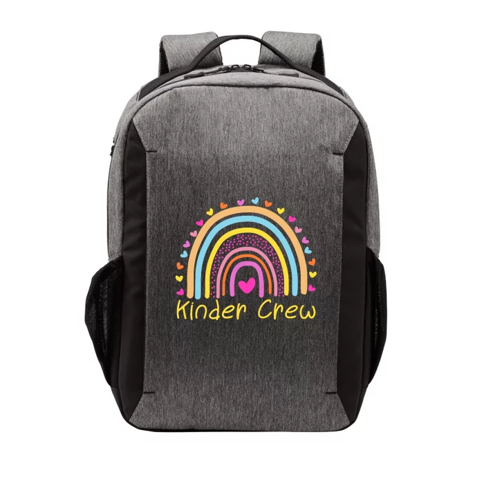 Kinder Crew Kindergarten Teacher Rainbow Heart Vector Backpack