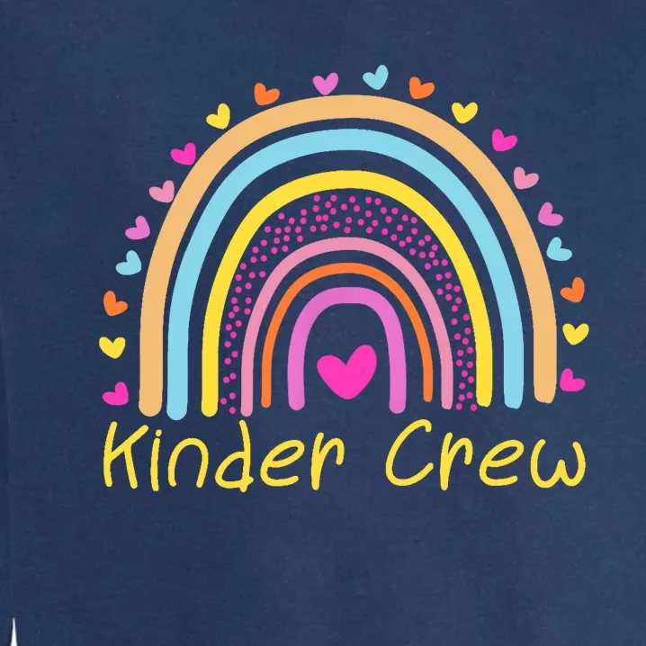 Kinder Crew Kindergarten Teacher Rainbow Heart Garment-Dyed Sweatshirt