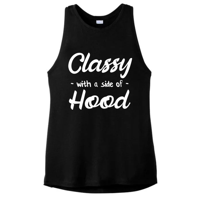 Kinda Classy Kinda Hood Side of Hood Ladies Tri-Blend Wicking Tank