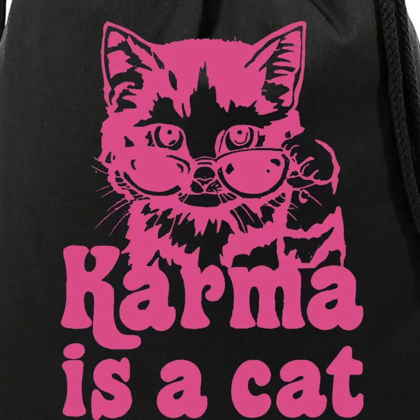 Karma Cat Drawstring Bag