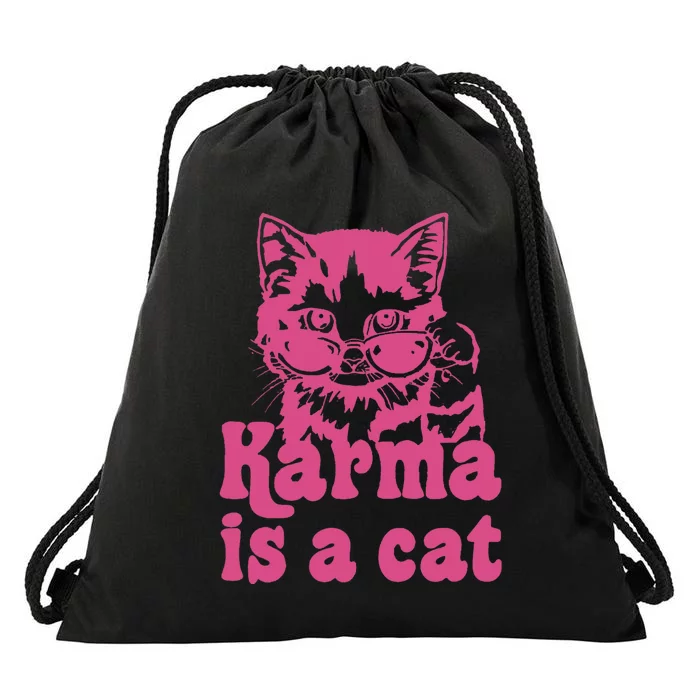 Karma Cat Drawstring Bag