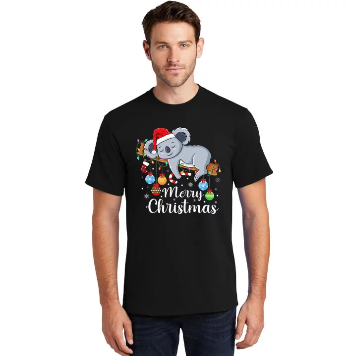 Koalalala Cute Koala Bear santa hat funny Christmas koala Tall T-Shirt