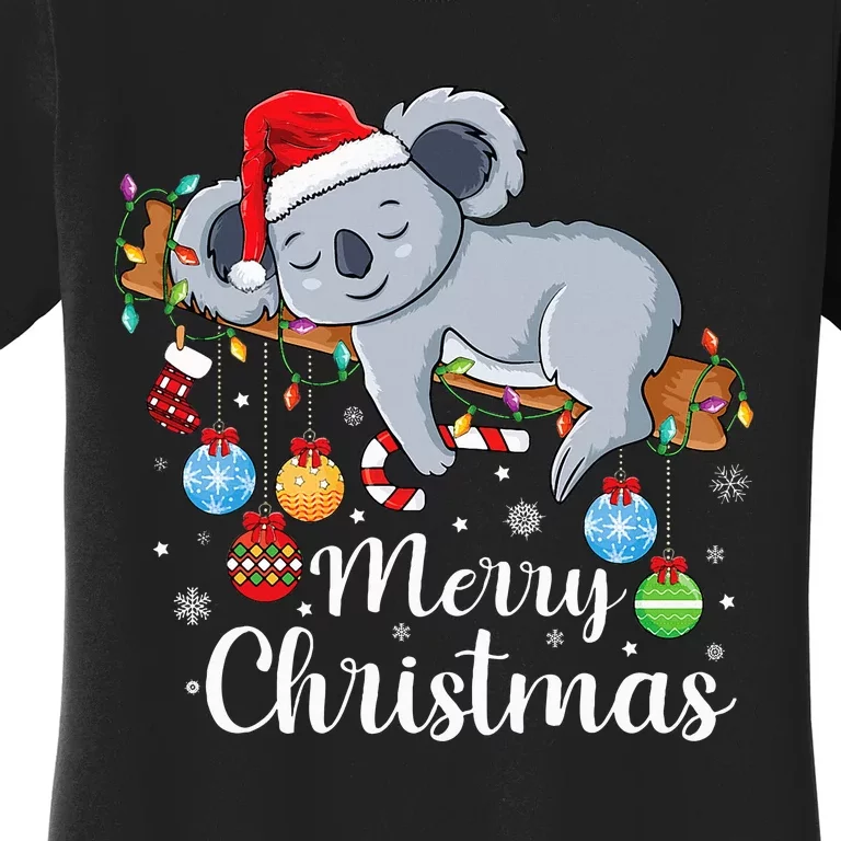 Koalalala Cute Koala Bear santa hat funny Christmas koala Women's T-Shirt