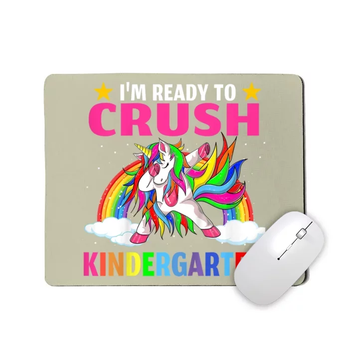 Kids Crush Kindergarten Unicorn Dabbing Back To School For Girl Mousepad