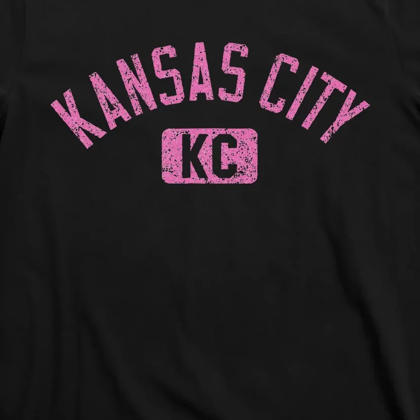 Kansas City Kc Arched Text Distressed T-Shirt