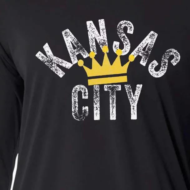 Kansas City Kc Crown Town Local Modern Style KC Cool Blue Cooling Performance Long Sleeve Crew