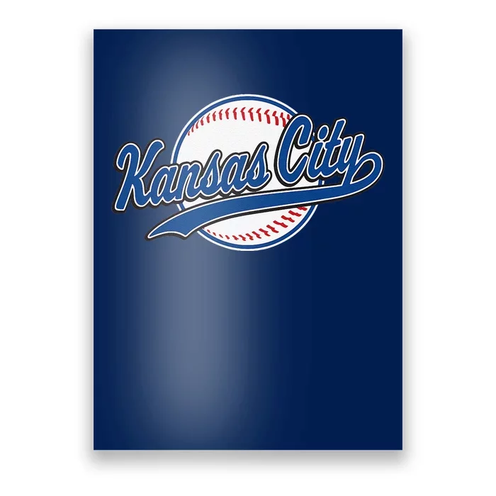 Kansas City Kc Vintage Baseball Throwback Retro Design Poster